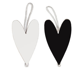 two heart is black and white with rope isolated