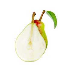 pear and half a sheet isolated
