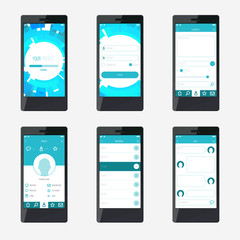 Template mobile application interface design.
