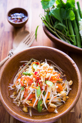 Spicy Thai papaya salad, Thai food