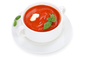 Tomatensuppe Tomaten Suppe in Suppentasse Tomate Gericht Freiste