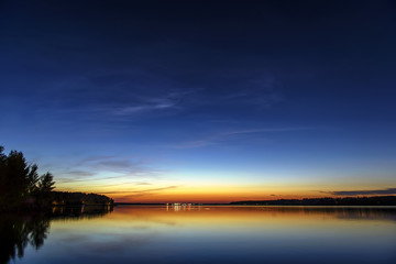 Fototapeta na wymiar Sunset over a lake in Sweden