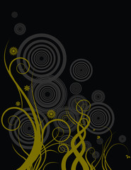 An abstract floral grunge vector background with space for text