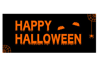 ハロウィンのイラスト: コウモリと蜘蛛の巣