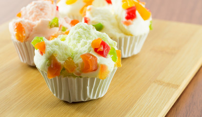 mix fruit muffins on table