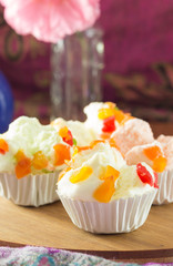 mix fruit muffins on table