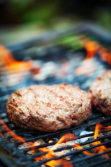 Burgers on Grill