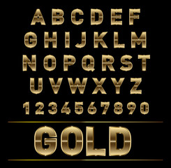 Decorative golden alphabet