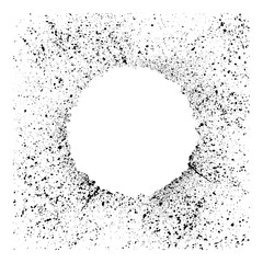 Fototapeta premium Ink blots white circle