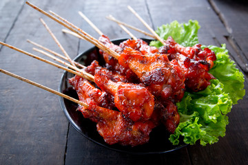 Grilled chicken stick, Thai traditional cooking