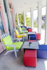 chairs, tables, colors