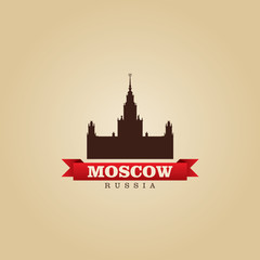 Naklejka premium Moscow Russia city symbol vector illustration