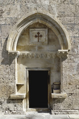 Fototapeta na wymiar old Albanian Jotari church in Azerbaijan 