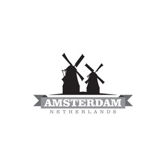 Amsterdam Netherlands city symbol vector illustration