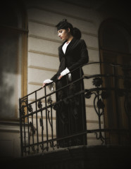 Young woman in retro styled costume (ancient ver)