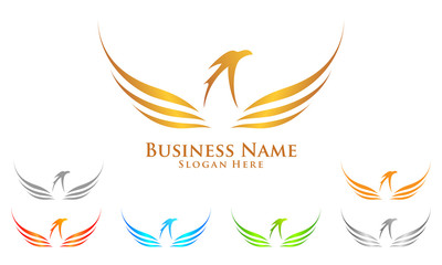 Naklejka premium eagle, hawk, phoenix, vector, logo, design,