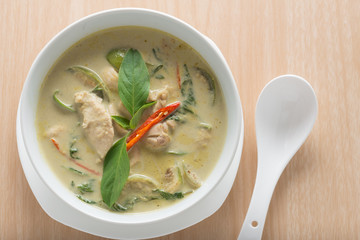 Thai cuisine and popular food, Green curry with chicken and eggp