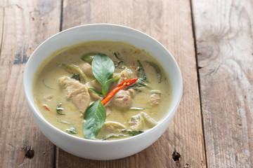 Thai food, Green curry chicken.