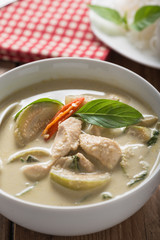 Close up, Green curry chicken, Thai cuisine.