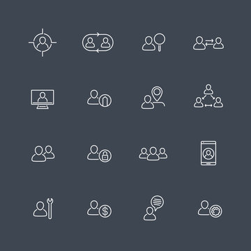 Personnel, Human resources, HR, staff rotation, line icons, vector illustration