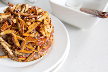 chocolate cake with almond nut on top