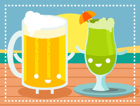 cerveza y bebidas alcoh&oacute;licas felices