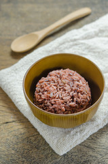Cooked rice of Riceberry