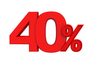 red sign 40 percent