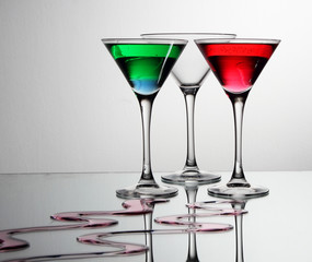 Glasses with a cocktail..