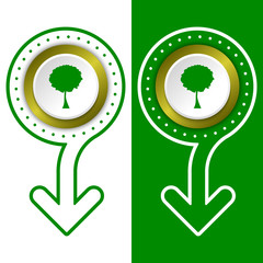 Simple flat abstract arrow and tree symbol