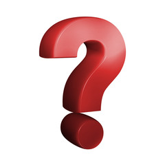 beautiful red 3d font. Question mark.