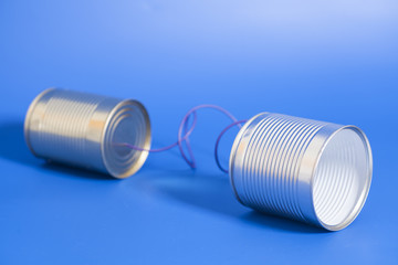 tin can phone.communication concept