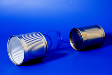 tin can phone.communication concept