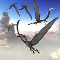 Dorygnathus Flying Reptiles - The Dorygnathus reptile was a predatory flying dinosaur that lived in the Jurassic Period of Europe. © Catmando