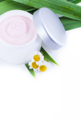 Organic skincare creams with camomile