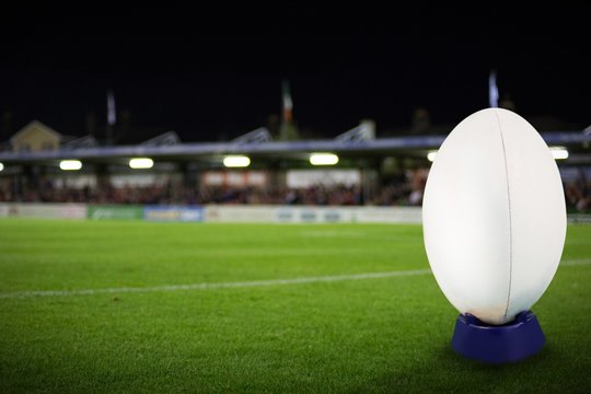 Composite image of rugby ball