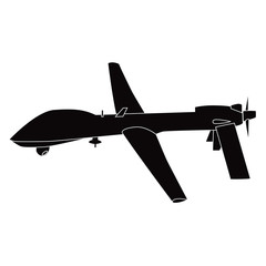 vector image of military drone. remote aircraft. - obrazy, fototapety, plakaty