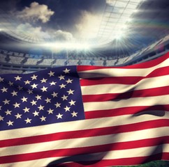 Fototapeta na wymiar Composite image of waving flag of america