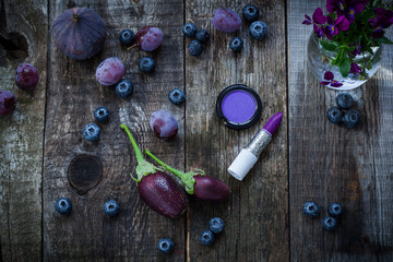 Purple color in cosmetic products