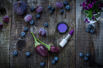 Purple color in cosmetic products