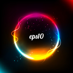 Colorful glowing circle vector background