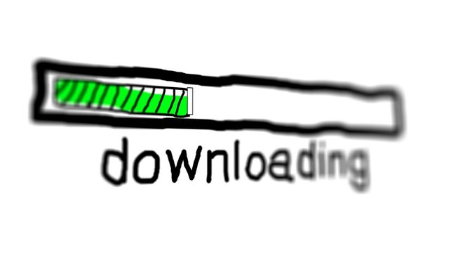 Fast hot downloading concept. Painted concept download
