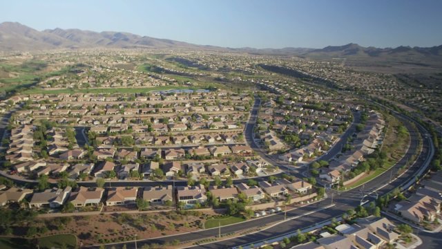 Aerial view of suburban sprawl near Las Vegas, Nevada.