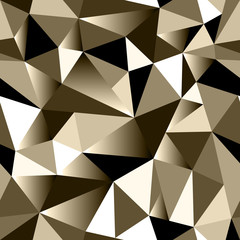 Abstract bronze gradient geometric rumpled triangular seamless low poly style background