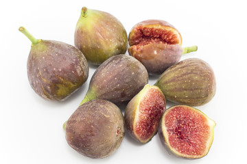 Ripe figs isolated on white
