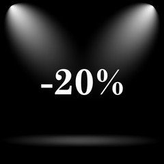 20 percent discount icon