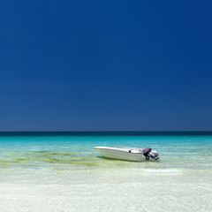 Motor boat at tropical sea