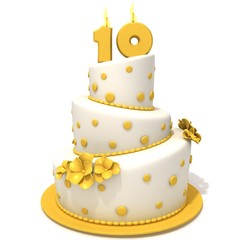 Birthday cake with number ten
