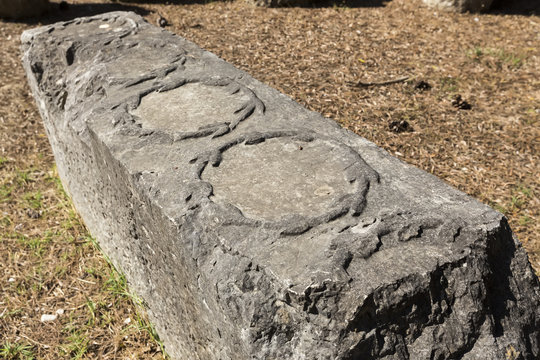 Remains at ancient Olympia archaeological site in Greece