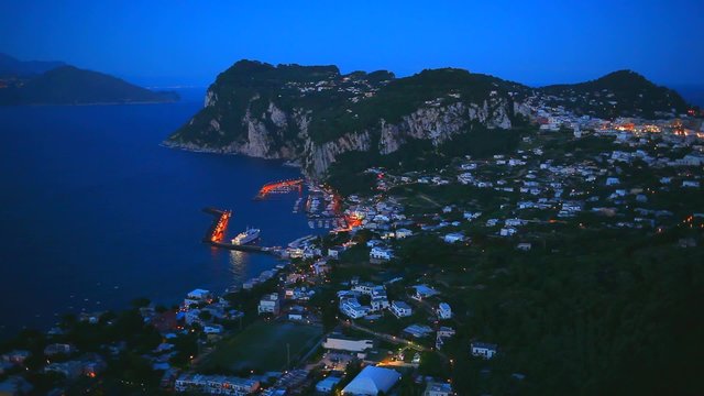 Marina Grande by night in Capri Island
